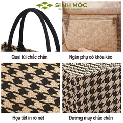 Túi đay cỡ lớn, túi đay to, túi đi làm, túi đựng đồ, Sinh Mộc - M3608