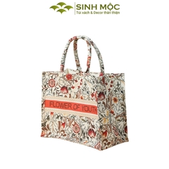 Túi đi biển, túi tote, túi chống nước, túi canvas, túi hoa mẫu đơn, Sinh Mộc - M3050