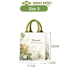 Túi tote canvas hoa cúc chống nước thời trang đựng đồ cá nhân – M3072