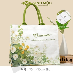 Túi tote canvas hoa cúc chống nước thời trang đựng đồ cá nhân – M3072