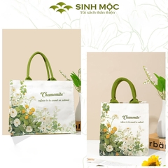 Túi tote canvas hoa cúc chống nước thời trang đựng đồ cá nhân – M3072