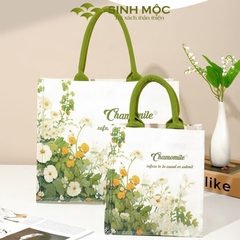 Túi tote canvas hoa cúc chống nước thời trang đựng đồ cá nhân – M3072
