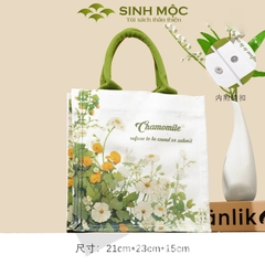 Túi tote canvas hoa cúc chống nước thời trang đựng đồ cá nhân – M3072