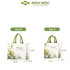 Túi tote canvas hoa cúc chống nước thời trang đựng đồ cá nhân – M3072