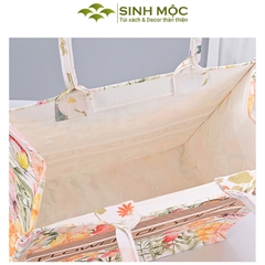 Túi tote, túi canvas, túi tote vải, túi hình hoa, Sinh Mộc - M3048