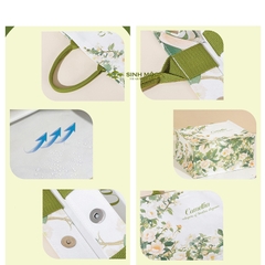 Túi vải canvas chống nước hoa trà, túi xách nữ đẹp thời trang đi làm đi chơi – M3002