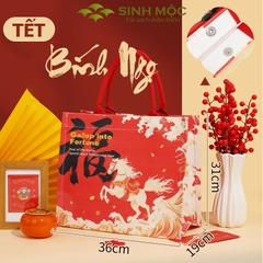Túi xách tết Bính Ngọ 2026, túi canvas hình Ngựa, túi tote năm Ngọ - M3008
