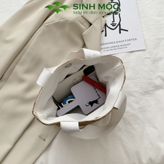 Túi cói Vintage, túi xách nữ, túi cói đi biển Sinh Mộc - M3817