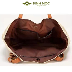 Túi xách nữ cao cấp, túi cói vintage, túi đi biển Sinh Mộc - M3820