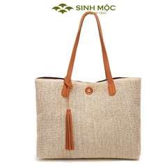 Túi xách nữ cao cấp, túi cói vintage, túi đi biển Sinh Mộc - M3820