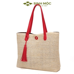 Túi xách nữ cao cấp, túi cói vintage, túi đi biển Sinh Mộc - M3820