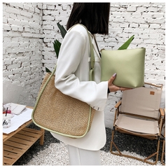 Túi xách nữ phong cách Vintage, túi cói giấy Sinh Mộc - M3816