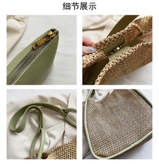 Túi xách nữ phong cách Vintage, túi cói giấy Sinh Mộc - M3816