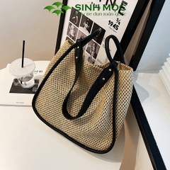 Túi xách nữ phong cách Vintage, túi cói giấy Sinh Mộc - M3816