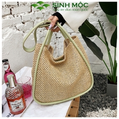 Túi xách nữ phong cách Vintage, túi cói giấy Sinh Mộc - M3816