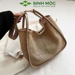 Túi xách nữ phong cách Vintage, túi cói giấy Sinh Mộc - M3816