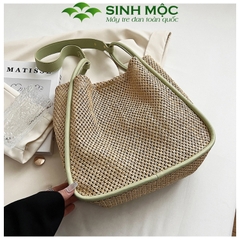Túi xách nữ phong cách Vintage, túi cói giấy Sinh Mộc - M3816