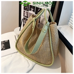 Túi xách nữ phong cách Vintage, túi cói giấy Sinh Mộc - M3816