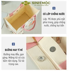 Túi xách, túi canvas, túi hoa cúc, túi đi biển - M3071 (Hoa cúc)