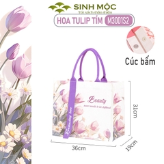Túi xách nữ túi canvas chống nước hoa Tulip thời trang – M3001