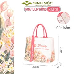 Túi xách nữ túi canvas chống nước hoa Tulip thời trang – M3001