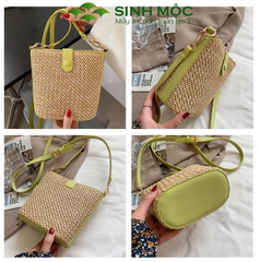 Túi cói đeo chéo, túi vintage, túi xách nữ đi biển Sinh Mộc - M3813