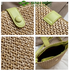 Túi cói đeo chéo, túi vintage, túi xách nữ đi biển Sinh Mộc - M3813
