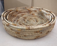 Khay bèo quấn, pha vàng cam - M1019