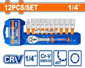 Bộ 12 chi tiết tay vặn đầu tuýp 1/4