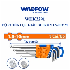 Bộ 9 chìa lục giác bi tròn 1.5-10mm wadfow WHK2291