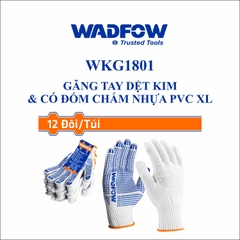 Găng tay dệt kim & có đốm chấm nhựa PVC XL wadfow WKG1801