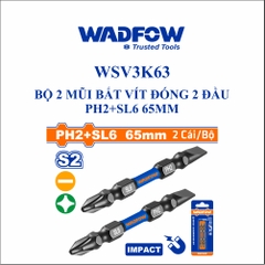 Bộ 2 Mũi bắt vít đóng 2 đầu PH2+SL6 65mm wadfow WSV3K63