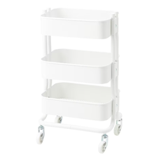 Kệ 3 tầng có bánh xe RÅSHULT trolley , white , 28x38x65 cm