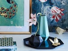 Lọ hoa màu xanh 20cm Livslang IKEA