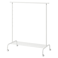 Giá treo quần áo IKEA RIGGA trắng có bánh xe