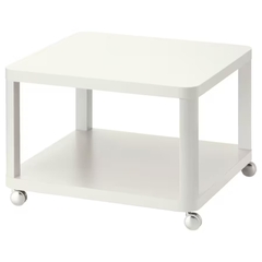 Bàn Phụ Có Bánh Xe TINGBY Side Table On Castors White 64x64cm