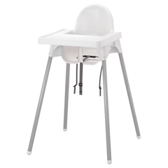 Ghế Ăn Dặm Antilop Màu Trắng Highchair With Tray, White/Silver-Colour