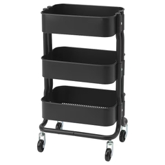 Kệ Bánh Xe Råshult Màu Đen, Kệ Nhà Bếp 28x38x65cm