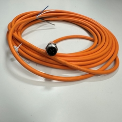 Cáp 5M 17ft IFM ELECTRONIC EVT344 Cable Connector M12 A-Code 5 Pin Male to 5 Core Open End 5x0.34mm² Orange OD 5.2mm For Sensor I/O Industrial Power Cable