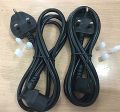 Dây Nguồn Yung Li YP-61 YC-12L UK Chuẩn 3 Chấu Có Cầu Chì Chữ L Vuông Góc 90 Độ AC Power Cord BS1363 to C13 Right Angle 10A 250V 3X0.75mm Length 1.8M