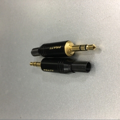 Rắc Hàn PRATT Jack 3.5mm 3 Pole Gold Plated Repair Headphone Jack Audio Connector Cable Diameter 5mm Black