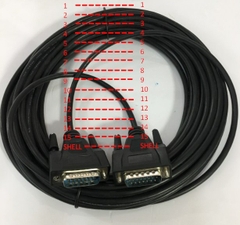 Cáp RS232C Chuẩn Nối Tiếp 15 Chân 2 Hàng D-SUB DB15 Male to DB15 Male 2 Row 15Pin 28AWG Cable Black Length 10M