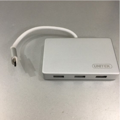 Bộ Chuyển Đổi Tín Hiệu USB 3.1 Type C Hub with Power Delivery 3 Port USB Type A + 1 Port USB Type C UNITEK Y-3190