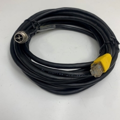 Cáp 7M 24ft XC-M12EN-M8SR-7M Cable Connector M12 X-Code 8 Pin Male to RJ45 CAT5E Shielded For Cognex Industrial Camera, Keyence SR-750 SR-650 Code Reader
