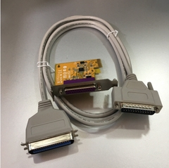 Bộ Combo Cáp Điều Khiển Máy In Mã Vạch Tem Nhãn Công Nghiệp SATO Zebra GODEX Card PCI Express to 1 Port IEEE1284 Parallel Và Cable LPT IEEE1284 Parallel DB25 to DB36 For Slim Desktop Computer Length 1.9M