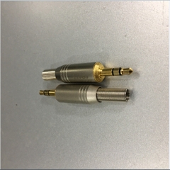 Rắc Hàn PRATT Jack 3.5mm 3 Pole Gold Plated Repair Headphone Jack Audio Connector Cable Diameter 5mm Gray