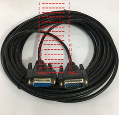 Cáp Nối Dài RS232C D-SUB 15 Chân Hai Hàng Âm Dương DB15 Female to DB15 Male 2 Row 15Pin 28AWG Cable Grey Length 10M