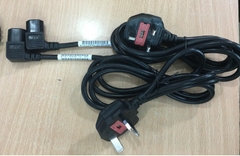 Dây Nguồn I-SHENG SP-62 IS-15 UK Chuẩn 3 Chấu Có Cầu Chì Chữ L Vuông Góc 90 Độ AC Power Cord BS1363 to C13 Right Angle 10A 250V 3X0.75mm Length 1.8M