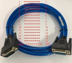 Cáp Nối Dài RS232C D-SUB 15 Chân Hai Hàng Âm Dương DB15 Female to DB15 Male 2 Row 15Pin 28AWG Multi-Core Cable Blue Length 2.5M
