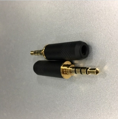 Rắc Hàn Brand Jack 3.5mm 4 Pole Gold Plated Repair Headphone Jack Audio Connector Cable Diameter 4.3mm Black